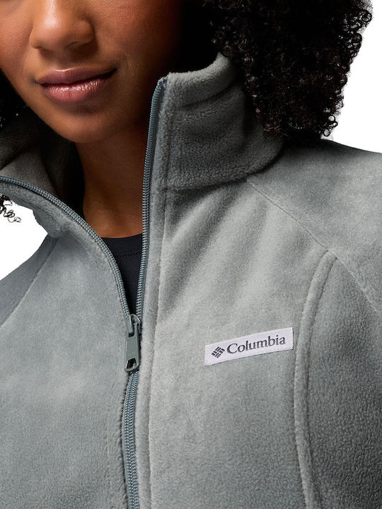 Benton Springs Voll Fleece Damen Strickjacke mit Reissverschluss Graue