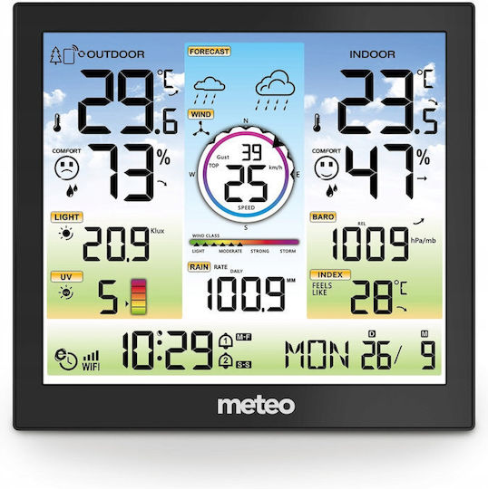 Meteo Stație Meteo Fără Fir Digitală de Masă Neagră