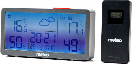 Meteo Wireless Digital Tabletop Black Weather Station