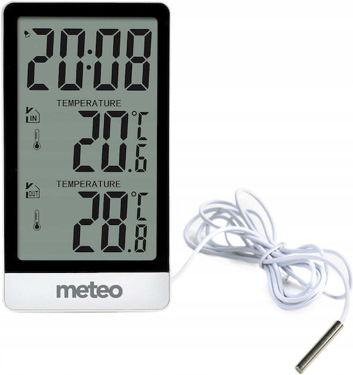 Meteo Wireless Digital Tabletop Weather Station White
