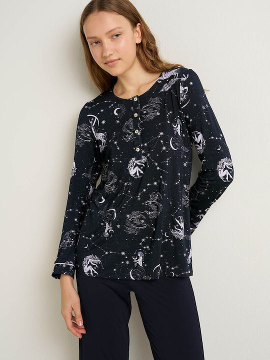 Vamp Winter Women's Pyjamas Set Blue Vamp Winter Women's Pyjamas Set Blue
