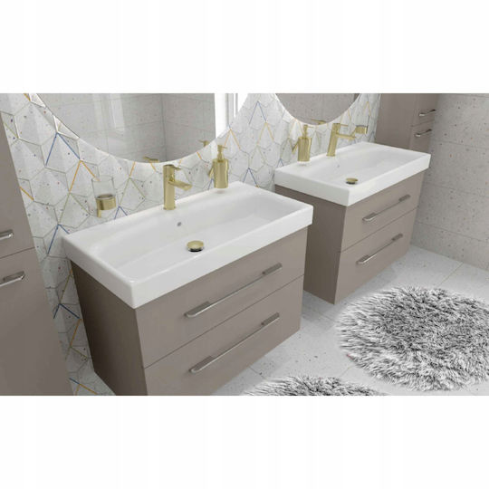 Cersanit Bathroom Vanity Unit With Sink M60xD41.8xH54cm Fume Matt
