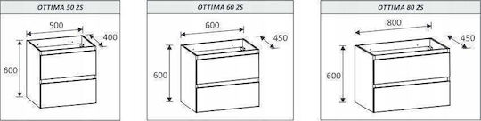 Aquaform Unitate De Mobilier Pentru Baie Cu Chiuvetă M60xA60xÎ45cm Albă Strălucitoare