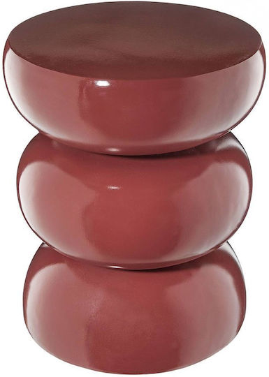 Rundes Beistelltisch Rot/Braun Rote Keramik Durchmesser 35cm x Höhe 45cm M35xT35xH45cm
