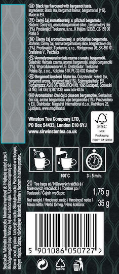 Ърл Грей Чай Sir Winston 20 Чайни пакетчета 1.75gr