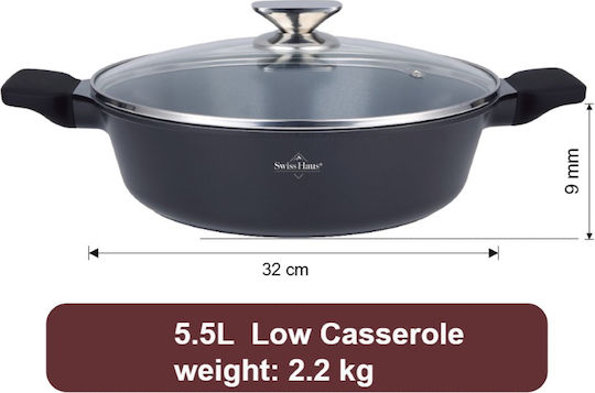 Swiss Haus Aluminum Pan with Lid with Non-Stick Coating 32cm Swiss Haus Aluminum Pan with Lid with Non-Stick Coating 32cm