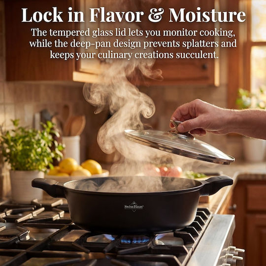 Swiss Haus Aluminum Pan with Lid with Non-Stick Coating 36cm