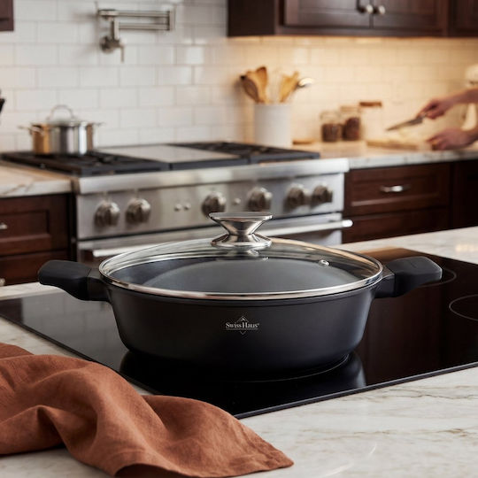 Swiss Haus Aluminum Pan with Lid with Non-Stick Coating 40cm