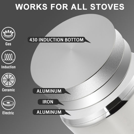 Swiss Haus Stainless Steel Saute Pan with Lid with Ceramic Coating 24cm