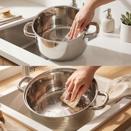 Swiss Haus Stainless Steel Saute Pan with Lid with Ceramic Coating 28cm