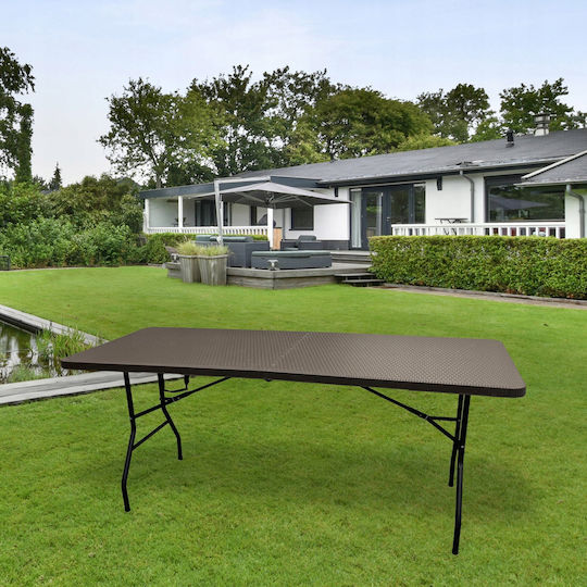Plastic Catering Outdoor Foldable Table with Metal Frame Technorattan 180x74x74cm