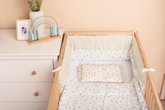 Sensillo Standard Crib Bumper For The Crib Guard Rails Rose Beige