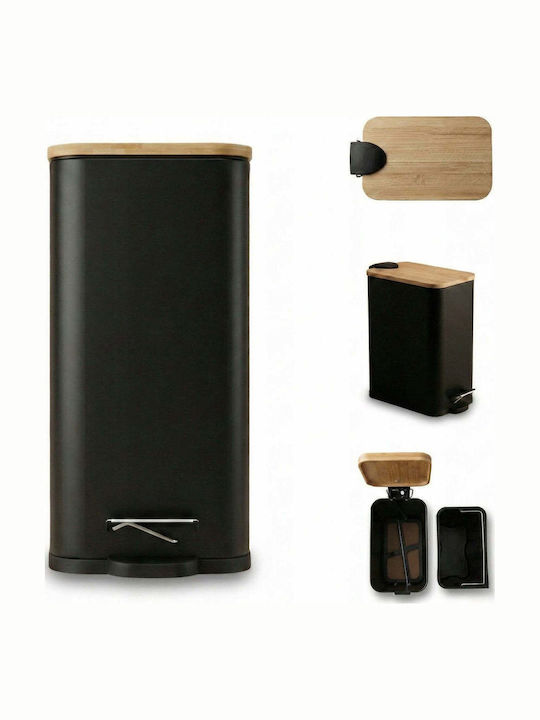 Songmics Metallic Laundry Basket 5lt with Cap Black