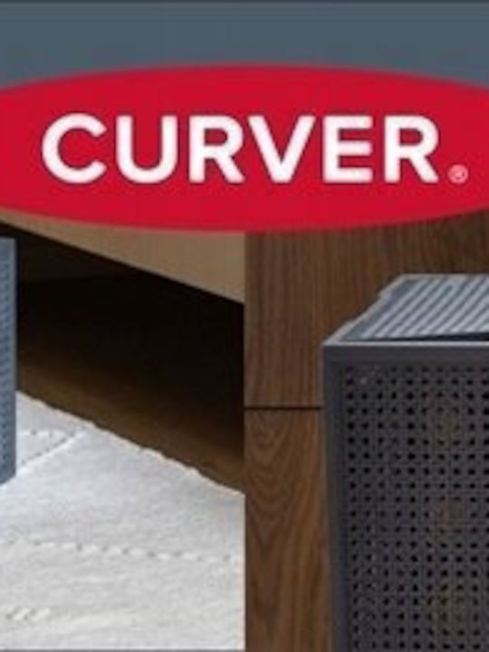 Curver Laundry Basket Plastic 60lt with Cap Grey