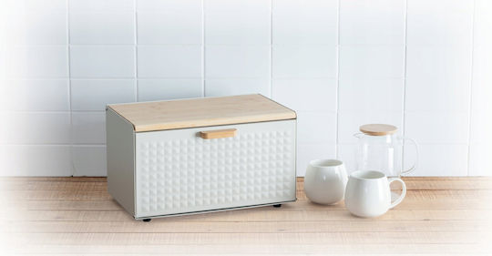5Five Brotkasten mit Deckel Metallisch Beiges 34x18x13cm 5Five Brotkasten mit Deckel Metallisch Beiges 34x18x13cm