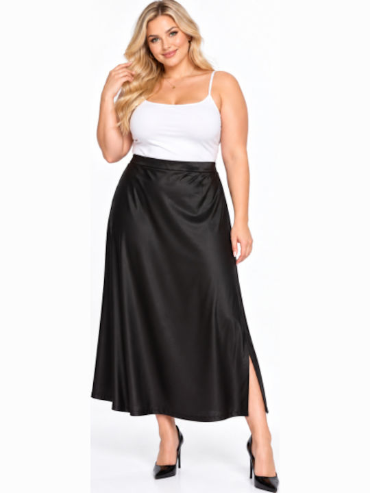 Leather Maxi Skirt Black WH-17657-27SK-Black
