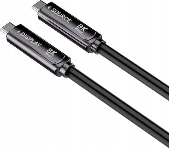 Unitek Cablu Video USB-C Masculin - USB-C 60W PD Negru 12m