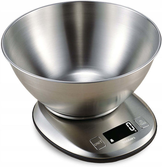 Webber Digitale Küchenwaage mit Eimer bis 5kg Inox