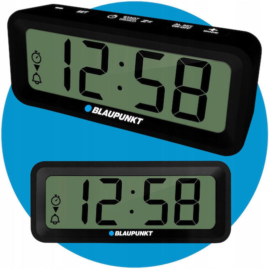 Blaupunkt Blaupunkt Tischuhr Digital Metallisch mit Wecker Schwarz