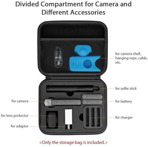 Carrying Case with Slots for Accessories for Insta360 One X2 Cameras