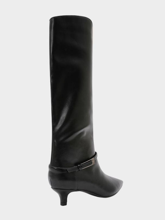 Damenstiefel mit Mittelhohem Absatz in Schwarz