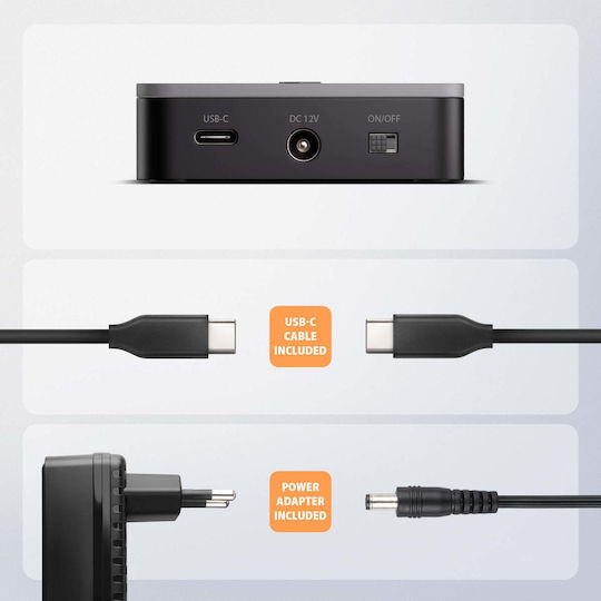 Axagon Festplatten-Dockingstation für SATA-Festplatten mit USB-C / Thunderbolt / USB 3.2 Verbindung (ADSA-M2C22L)