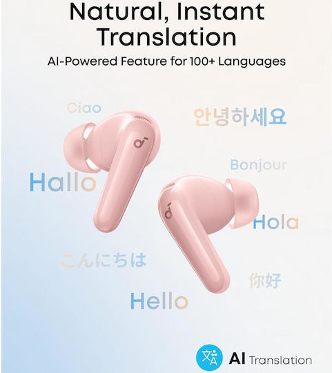 Soundcore by Anker R60i In ear Безжични слушалки Акустики с Устойчивост на изпотяване и Калъф за зареждане Розов