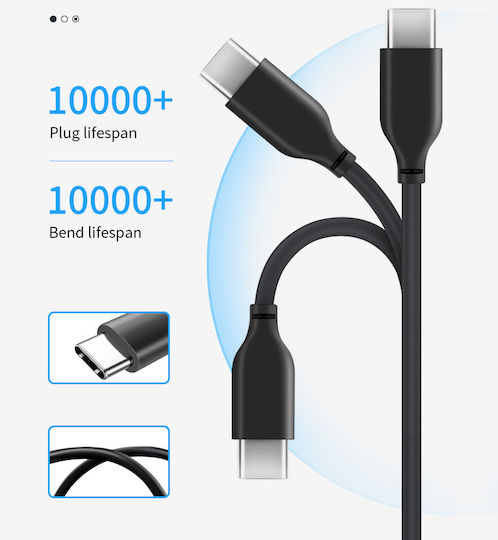 Cabletime USB 3.0 Cable USB-C Male - USB-A Black 3m CT-C160-U33-CMAMN 50 Pieces