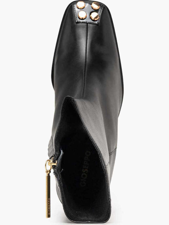 Leder Stiefeletten Damen Schwarz