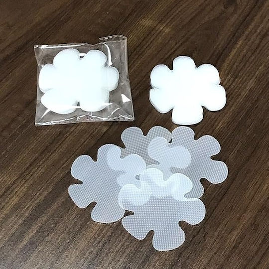 Covoare Antiderapante Cada de Baie Flori cu Ventuze Albe 10 Bucăți