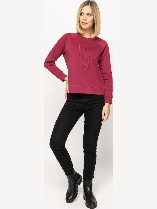 Damen Sweatshirt Burgundisch