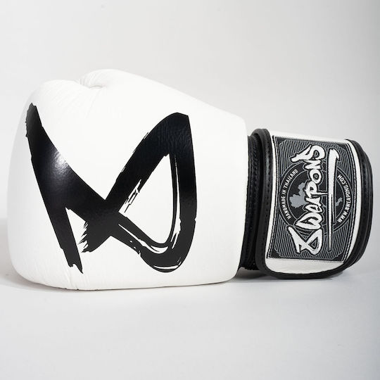 8 Weapons Big 8 Premium Boxhandschuhe Leder für Wettkampfhandschuhe Weiße