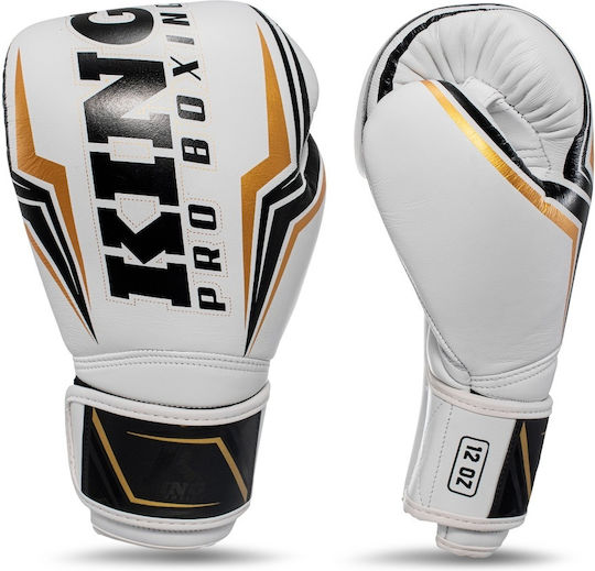 King Pro Boxing Boxhandschuhe Leder für Wettkampfhandschuhe Weiße