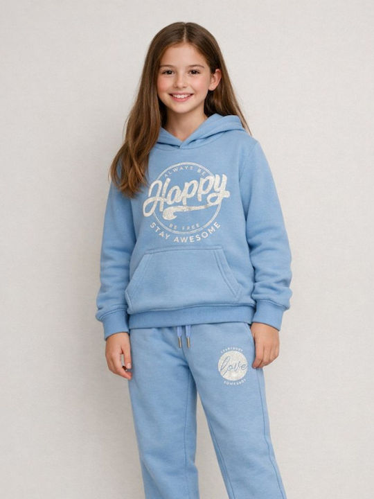 Kinder Sweatpants Set Mit Bluse Hellblau