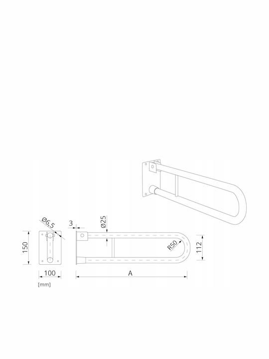 Badezimmer Haltegriff 60cm Weiß