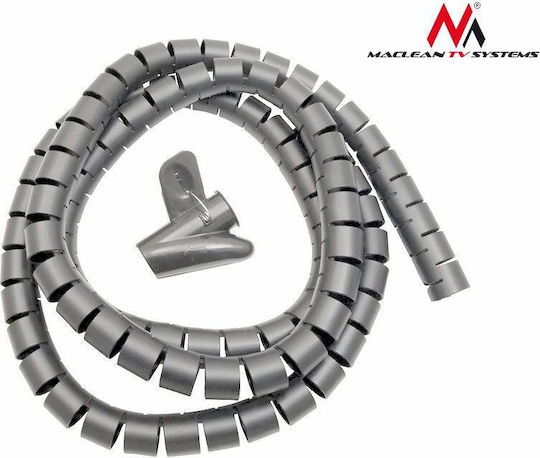 Maclean Mctv-676s Spiral Cable Organizer Protective Cover 25mm X 2m Silver