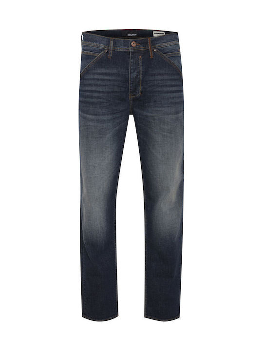 Men's Elastic Relaxed Fit Dark Blue Jeans Pants