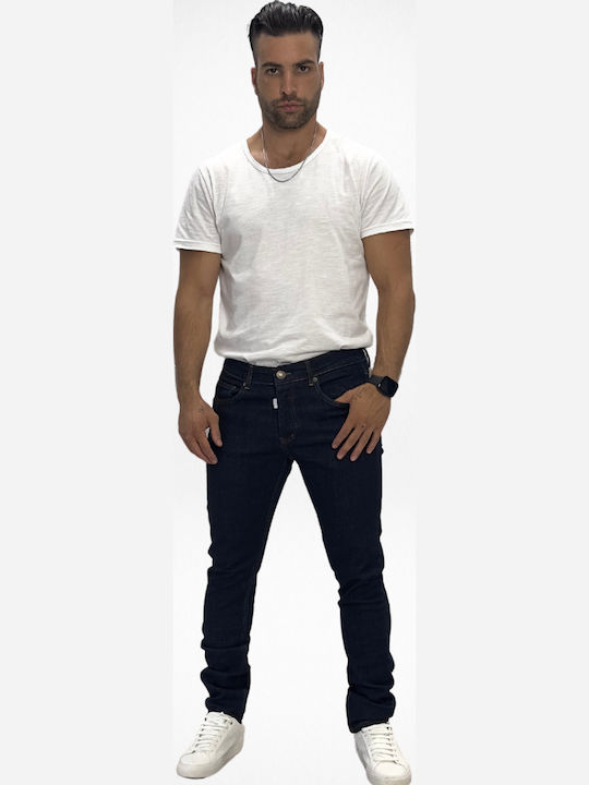 Men's Jeans Pants Elastic Regular Straight Fit Blue