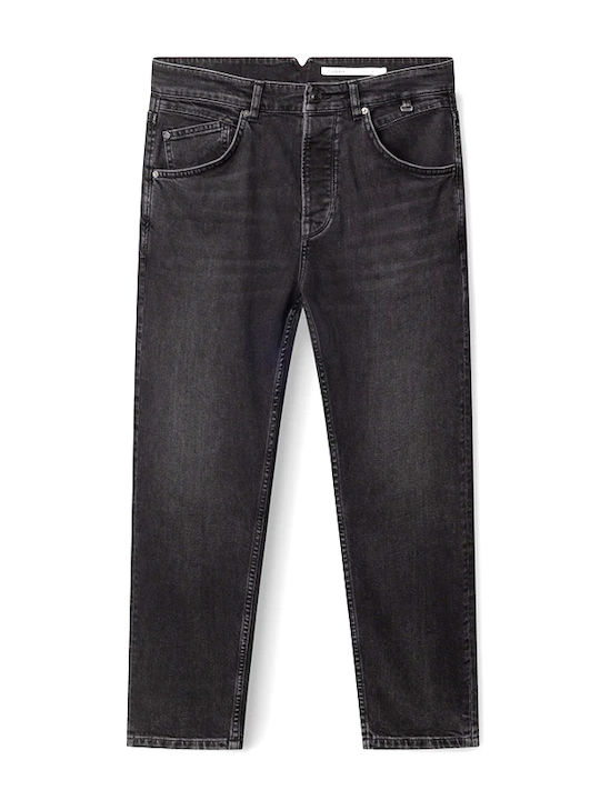 Pantaloni de Blugi pentru Bărbați Cropped Relaxed Tapered Fit Negri