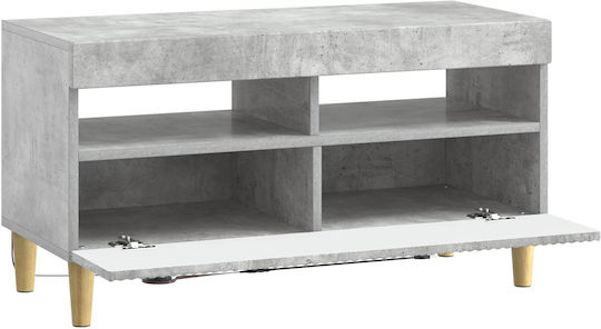 Dulap pentru televizor cu iluminare LED Gri Beton L81xA35xÎ43cm