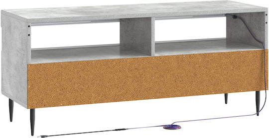 Mobilă TV Dulap cu Iluminare LED Gri Beton L100xA35xÎ43cm