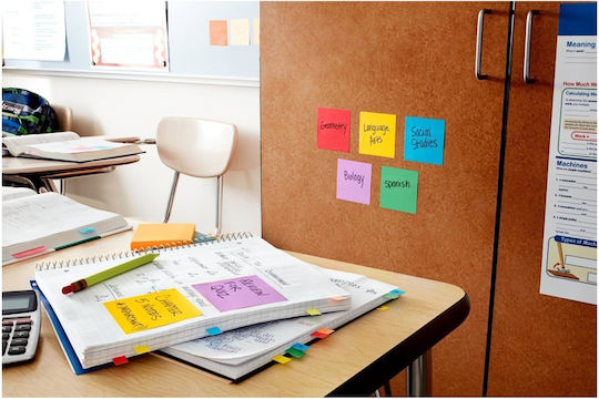 Blocnotes autoadeziv Post-it 76x76 Mm 6x90 Foi Multicolor