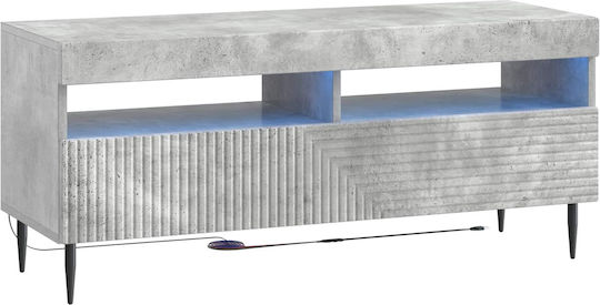 Mobilă TV Dulap cu Iluminare LED Gri Beton L100xA35xÎ43cm