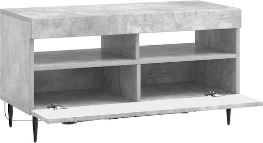 Dulap pentru Televizor cu Iluminare LED Gri Beton L81xA35xÎ43cm
