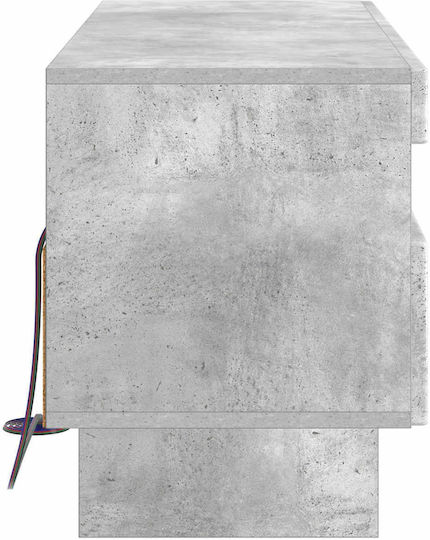 Dulap pentru TV cu Iluminare LED Gri Beton 81x35x43 cm