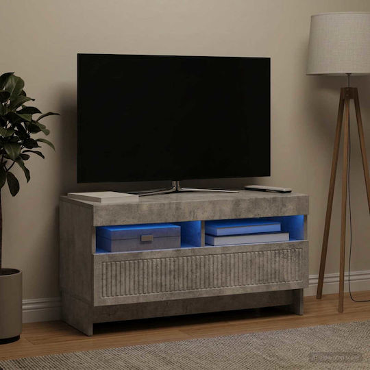 Dulap pentru TV cu Iluminare LED Gri Beton 81x35x43 cm