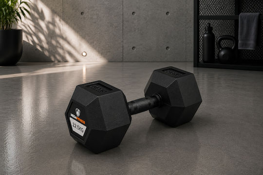 MegaFitness Sechseck Gummi Kurzhantel 1 x 22,5kg