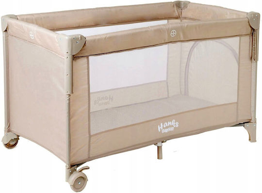 2 Level Playpen with Mattress Beige 126x73cm