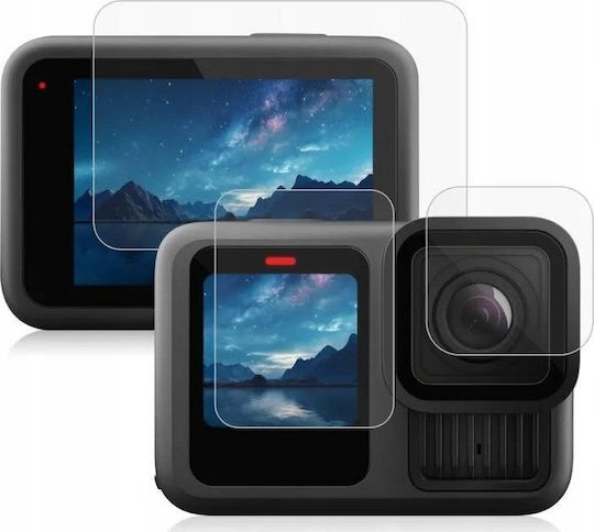 Capac pentru Obiectiv Puluz Protecție pentru Obiectiv Sticlă Securizată 2x Ecrane Gopro Hero 13 Black Pu954t