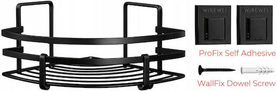 Katex Eckmontierte Badezimmerregal Metallisch Schwarz